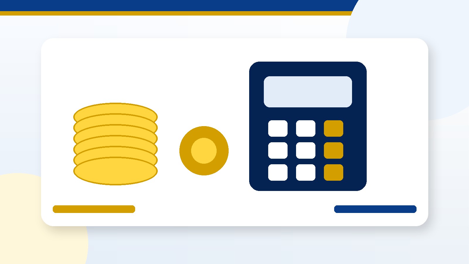 Coins and calculator representing child support and spousal support paperwork