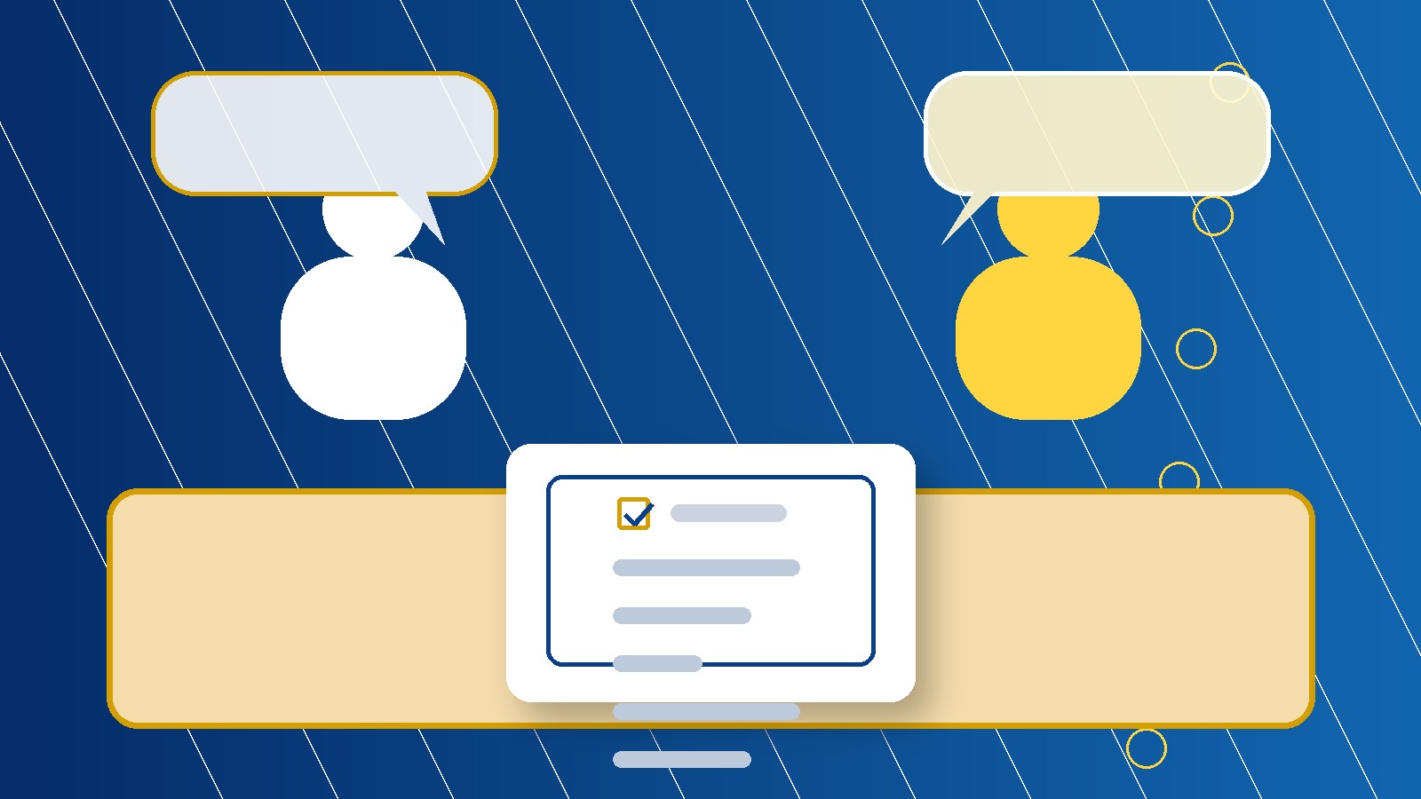 Customer and document preparer reviewing paperwork across a desk